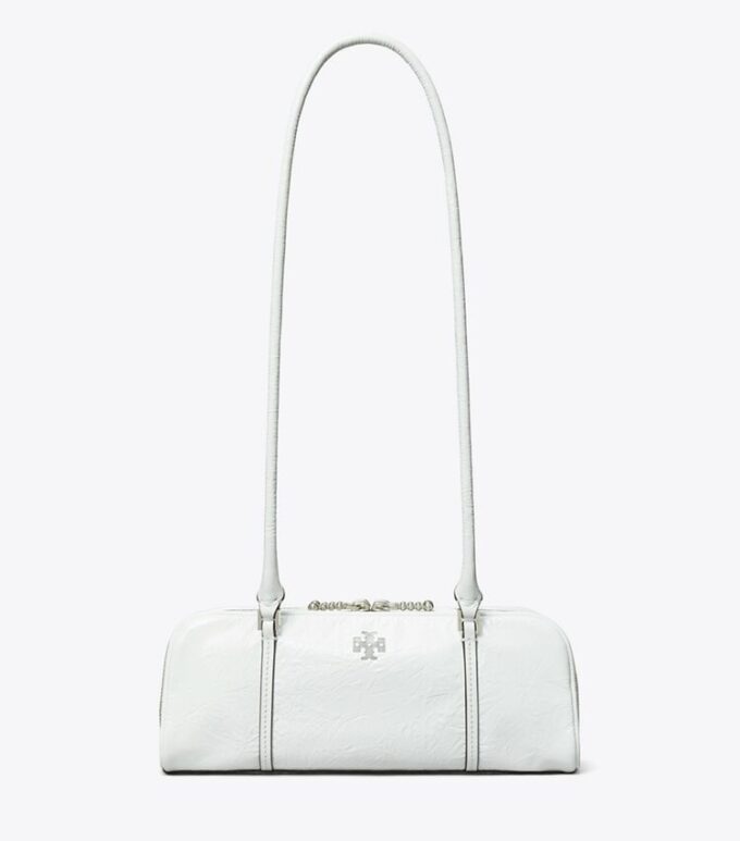 Mini-Satchel aus geknittertem Leder in Marshmallow Mini-Satchel aus geknittertem Leder in Marshmallow
