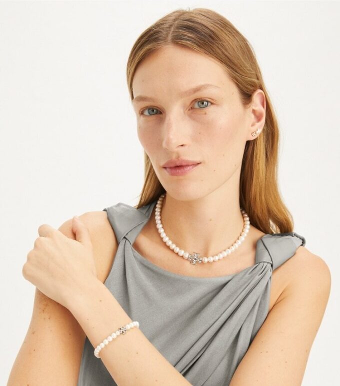 Moondance Perlen- und Pavé-Halskette Moondance Perlen- und Pavé-Halskette