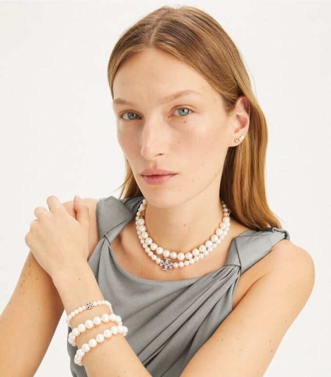 Moondance Perlen- und Pavé-Halskette Moondance Perlen- und Pavé-Halskette