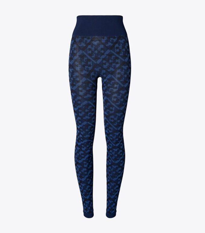 Nahtlose Leggings mit prismatischem T Monogram-Jacquard Nahtlose Leggings mit prismatischem T Monogram-Jacquard