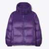 Nylon-Daunenjacke mit Kapuze und Kontraststreifen Nylon-Daunenjacke mit Kapuze und Kontraststreifen