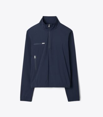 Nylon-Golfjacke mit halbem Reißverschluss