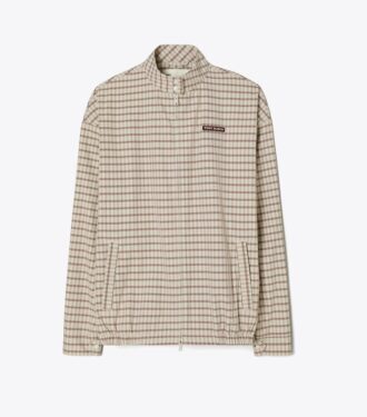 Nylon-Golfjacke mit Karomuster