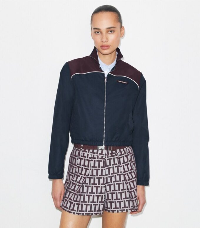 Nylonjacke mit Farbblock Nylonjacke mit Farbblock