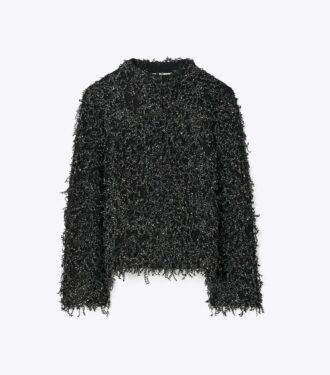 Paillettenbesetzter Wollpullover