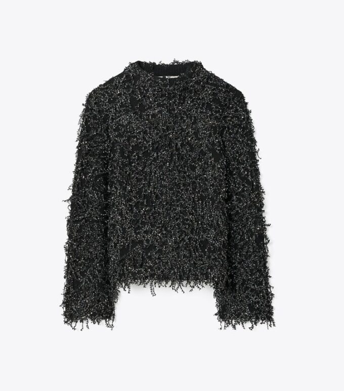 Paillettenbesetzter Wollpullover Paillettenbesetzter Wollpullover