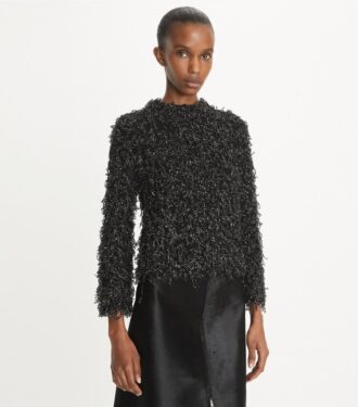 Paillettenbesetzter Wollpullover