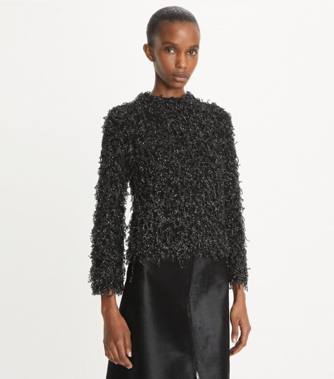 Paillettenbesetzter Wollpullover Paillettenbesetzter Wollpullover