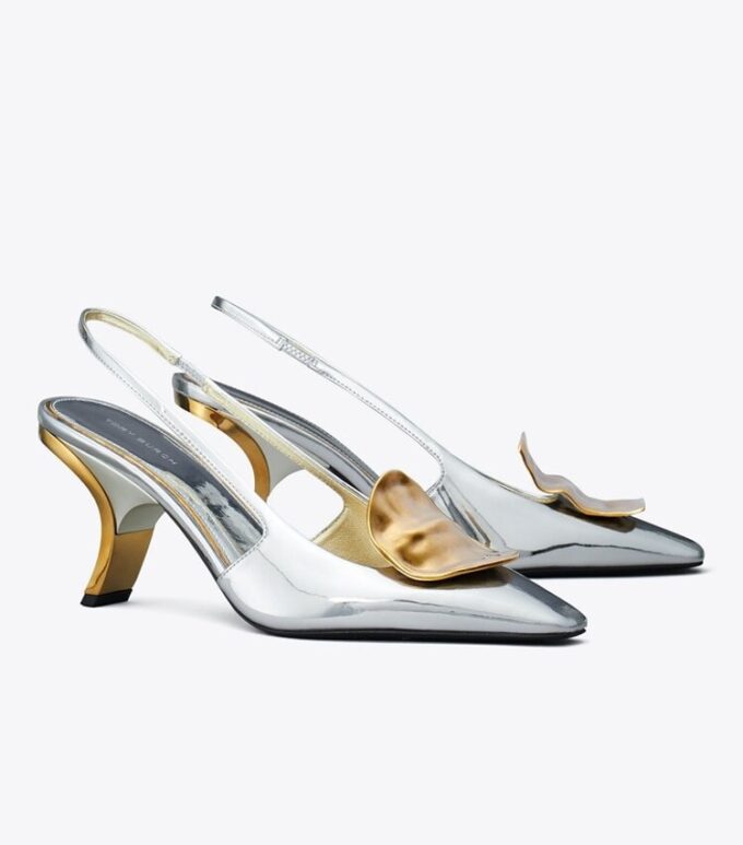 Patos Ungleiche Slingback-Absatzschuhe Patos Ungleiche Slingback-Absatzschuhe