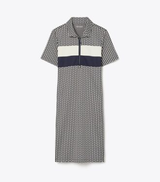 Performance Jacquard Color-Block-Kleid