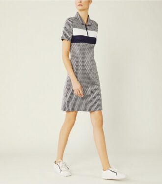 Performance Jacquard Color-Block-Kleid