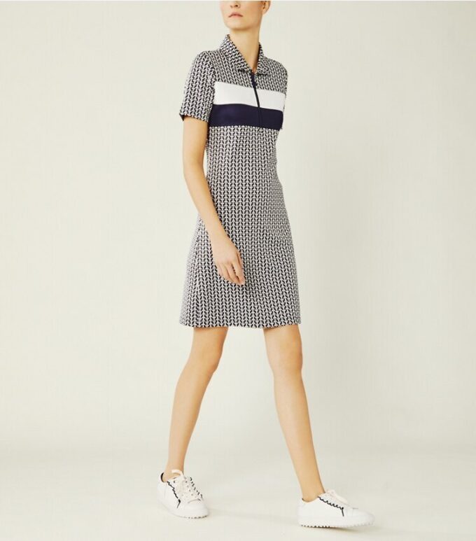 Performance Jacquard Color-Block-Kleid Performance Jacquard Color-Block-Kleid