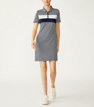 Performance Jacquard Color-Block-Kleid