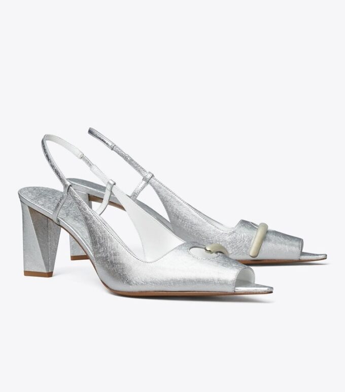 Pierced Peep-Toe Slingback Pierced Peep-Toe Slingback