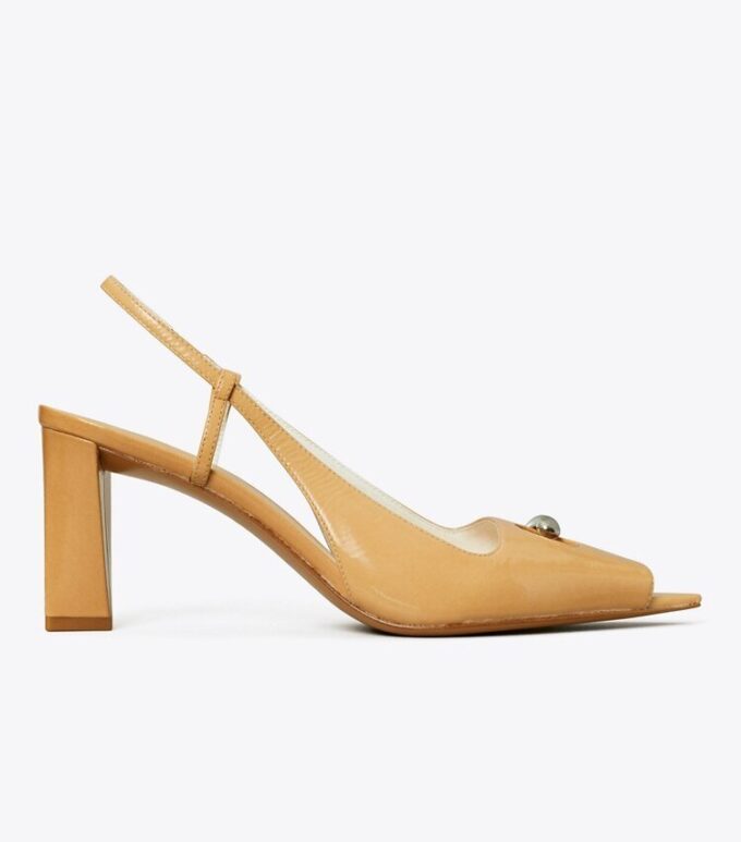 Pierced Peep-Toe Slingback Pierced Peep-Toe Slingback
