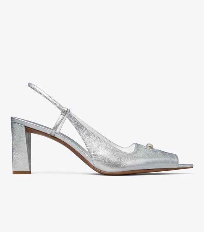 Pierced Peep-Toe Slingback Pierced Peep-Toe Slingback