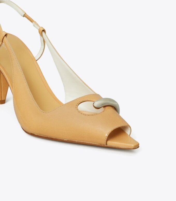 Pierced Peep-Toe Slingback Pierced Peep-Toe Slingback