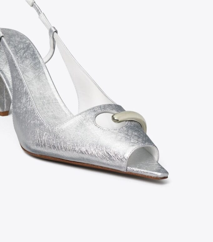 Pierced Peep-Toe Slingback Pierced Peep-Toe Slingback