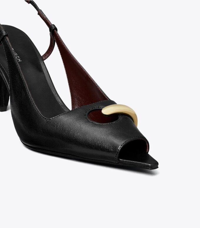 Pierced Peep-Toe Slingback Pierced Peep-Toe Slingback