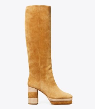 Plateau-Kniehohe Stiefel