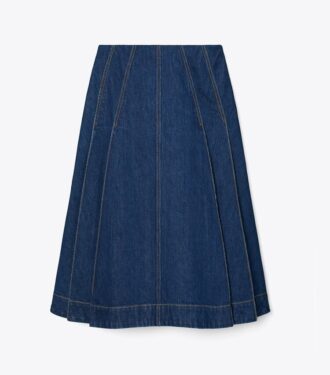 Plissierter Jeansrock