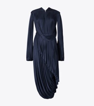 Plissiertes, drapiertes Viskosekleid