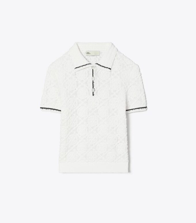Polo-Shirt aus Baumwolle mit Logo-Spitze