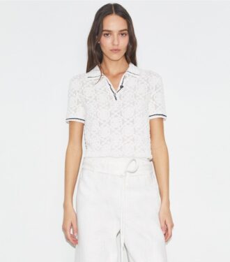 Polo-Shirt aus Baumwolle mit Logo-Spitze