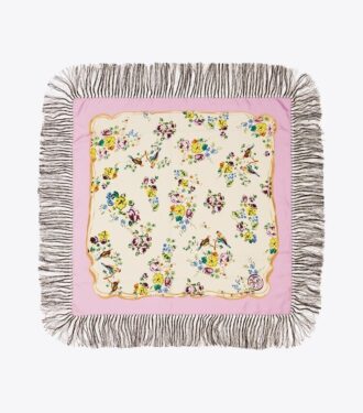 Porzellan Seiden-Halstuch mit Blumenmuster Porzellan Seiden-Halstuch mit Blumenmuster