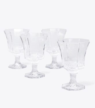 Pressed-Glass-Weinglas, 4er-Set