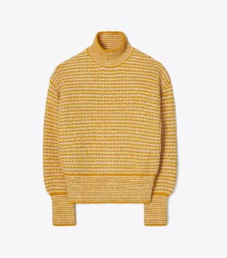 Pullover mit Ballonärmeln und Rollkragen