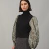 Pullover mit gekräuselten Lamé-Ärmeln Pullover mit gekräuselten Lamé-Ärmeln