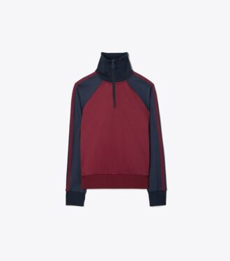Pullover mit halbem Reißverschluss und Farbblock