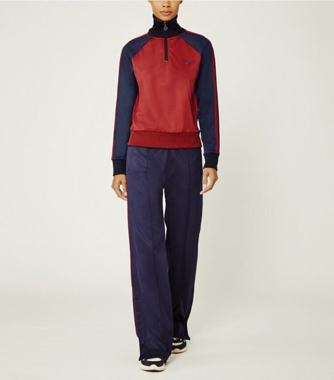 Pullover mit halbem Reißverschluss und Farbblock Pullover mit halbem Reißverschluss und Farbblock