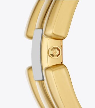 Puzzle-Uhr, goldfarbener Edelstahl, 15 x 19 mm