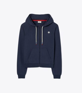 Raglan-Kapuzenpullover aus French Terry mit Reißverschluss