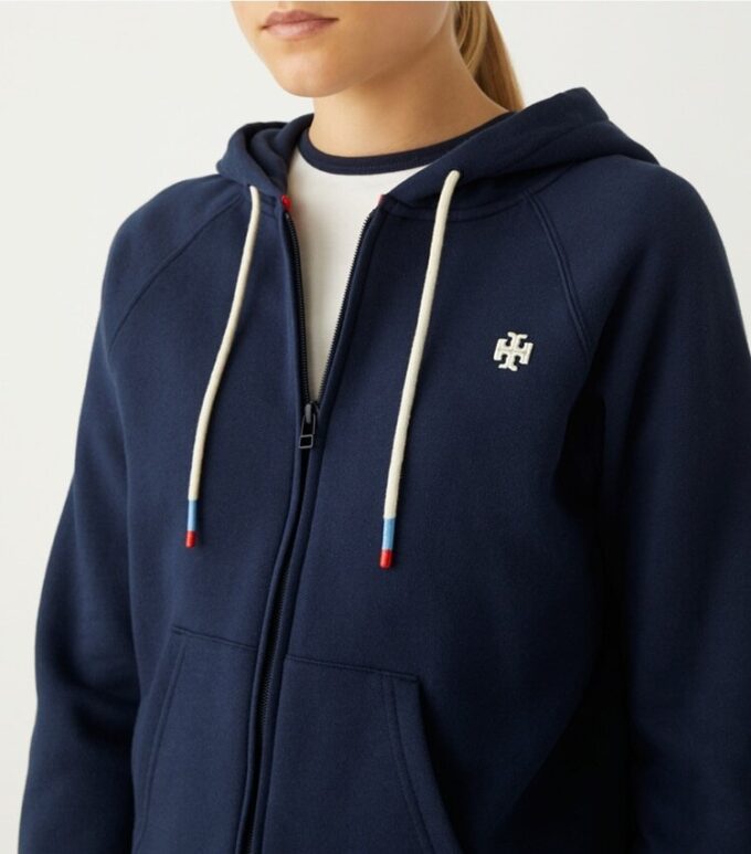 Raglan-Kapuzenpullover aus French Terry mit Reißverschluss Raglan-Kapuzenpullover aus French Terry mit Reißverschluss