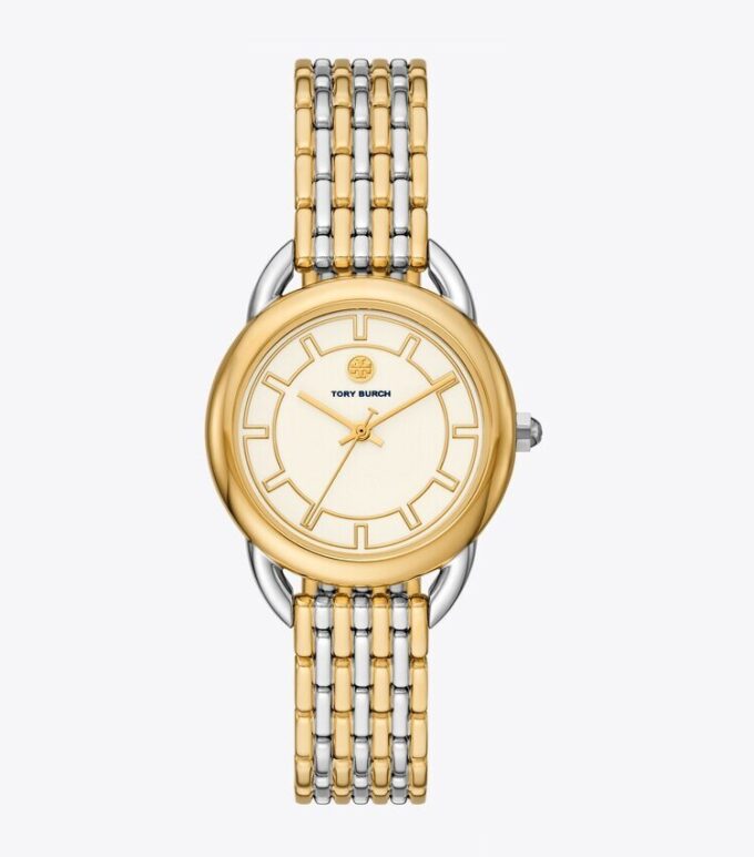 Ravello-Uhr, zweifarbig Gold/Edelstahl/Elfenbein, 32 x 40 mm Ravello-Uhr, zweifarbig Gold/Edelstahl/Elfenbein, 32 x 40 mm