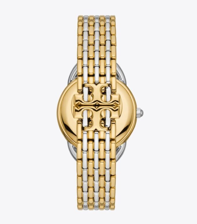 Ravello-Uhr, zweifarbig Gold/Edelstahl/Elfenbein, 32 x 40 mm Ravello-Uhr, zweifarbig Gold/Edelstahl/Elfenbein, 32 x 40 mm