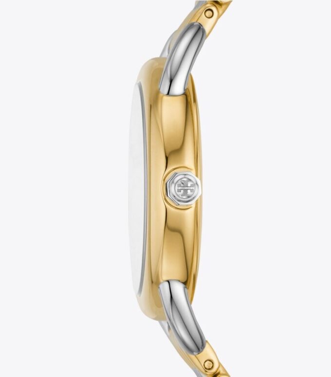 Ravello-Uhr, zweifarbig Gold/Edelstahl/Elfenbein, 32 x 40 mm Ravello-Uhr, zweifarbig Gold/Edelstahl/Elfenbein, 32 x 40 mm