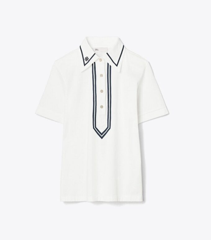 Retro-Polohemd aus merzerisierter Baumwolle Retro-Polohemd aus merzerisierter Baumwolle