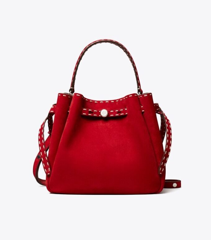 Romy Pick Stitch Bucket Bag aus Wildleder Romy Pick Stitch Bucket Bag aus Wildleder