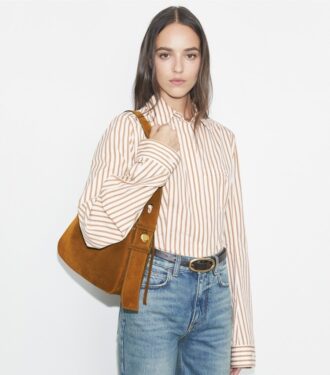 Romy Schultertasche aus Wildleder