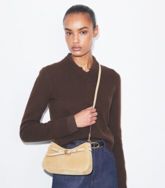 Romy Suede Zip Top Crossbody Bag