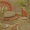 Runde Tischdecke mit Schmetterlingsbatik, 108″ Runde Tischdecke mit Schmetterlingsbatik, 108″