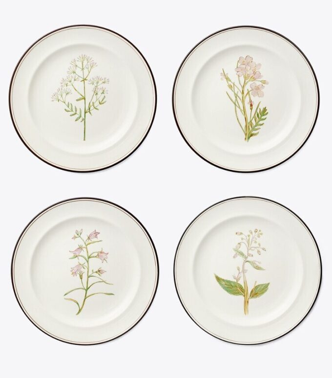 Salatteller mit lila Blüten, 4er-Set Salatteller mit lila Blüten, 4er-Set