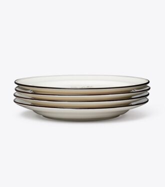 Salatteller mit lila Blüten, 4er-Set