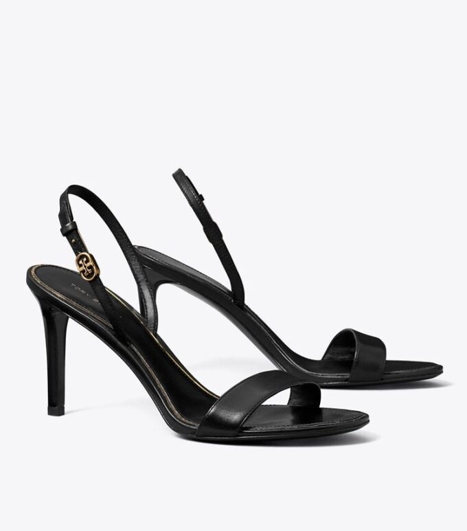 Sandalen mit Absatz und Double T-Schnalle Sandalen mit Absatz und Double T-Schnalle