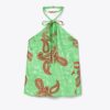Satin-Oberteil mit Paisley-Knoten Satin-Oberteil mit Paisley-Knoten
