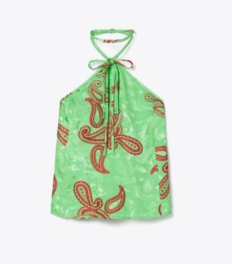 Satin-Oberteil mit Paisley-Knoten
